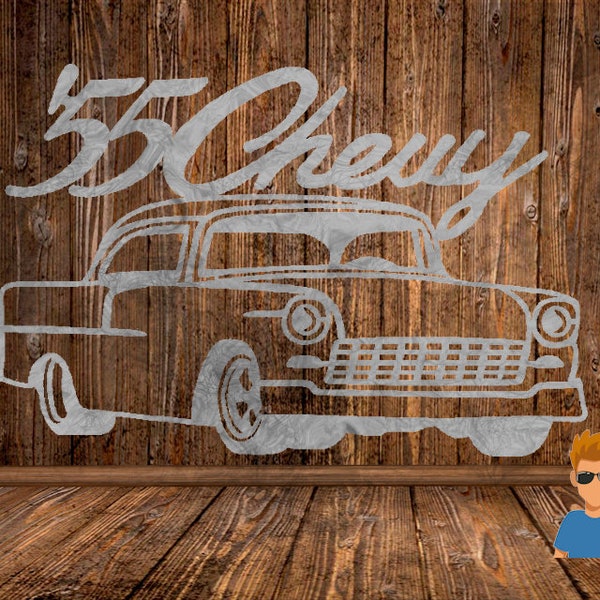 CUT READY, 1955 55 Chevy Chevrolet Hotrod,SVG,dxf,vektor datei,plasma cutting,cricut,tshirt,clipart,geschenk,laser,glowforge,silhouette,cnc