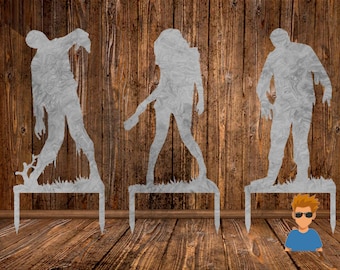 Zombie Yard Stakes, Halloween Metal Art SVG DXF Vector (Digital Download)