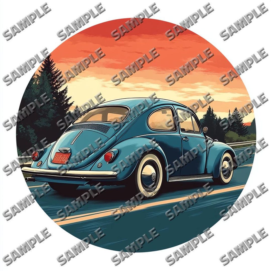 Volkswagen Beetle Bug, PNG, Illustration, Print, Clipart, Clip Art