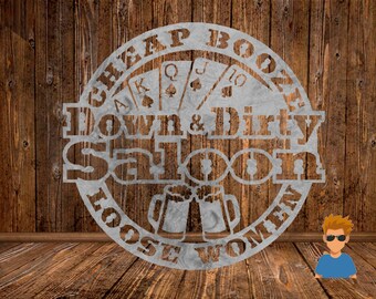 Down & Dirty Saloon Cut Ready Vector File (SVG, DXF)