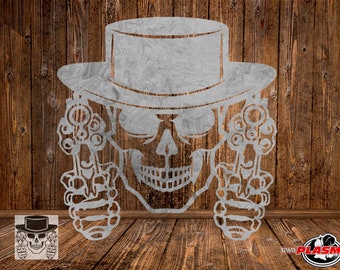 Skull Guns Hat Cut File, Vector SVG DXF, Plasma Laser CNC (Digital Download)