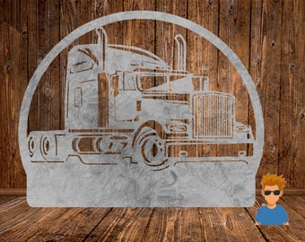 18 Wheeler Truck Silhouette, Big Rig Vector Cut File (SVG, DXF)