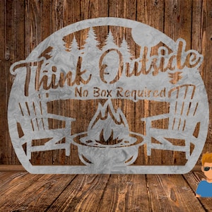 GOTOWE DO CIĘCIA, pomyśl nieszablonowo, kemping, SVG, dxf, plik wektorowy, cięcie plazmowe, cricut, koszulka, clipart, laser, glowforge, sylwetka, cnc