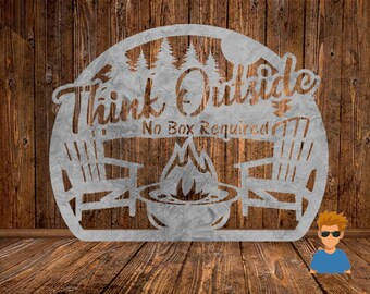 Camping Sign Vector, Think Outside SVG, Plasma Cut File (Digital Download)