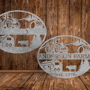 CUT READY, Farm Scene Tractor Hay Barn Cow Sign,SVG,dxf,vector file,plasma cutting,cricut,tshirt,clipart,gift,laser,glowforge,silhouette,cnc
