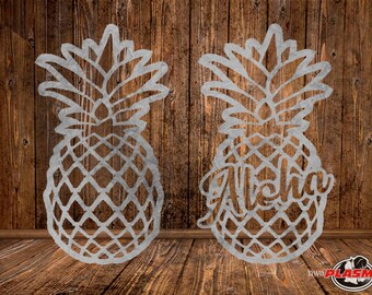 Pineapple Aloha Cut File, Vector SVG DXF, CNC Laser Plasma