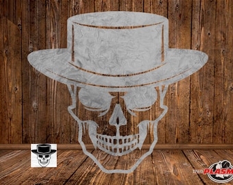 Skull with Hat Vector, Cut Ready SVG, CNC Plasma Laser File