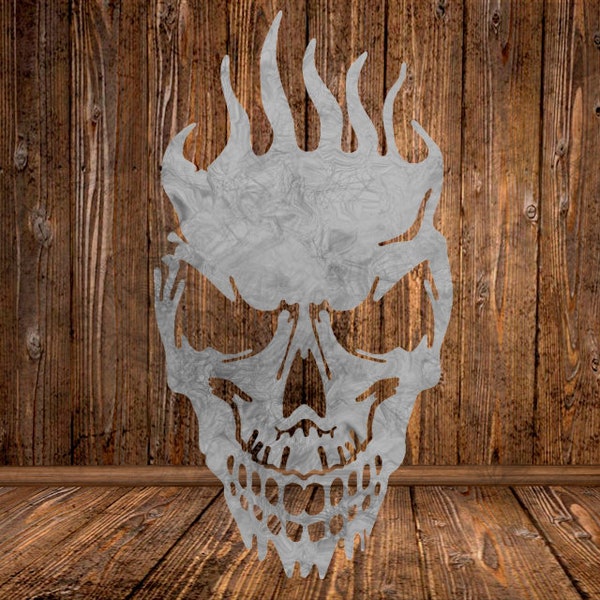 CUT READY, Flaming Skull,SVG,dxf,vector file,plasma cutting,cricut,tshirt,clipart,gift,laser,glowforge,silhouette,cnc,