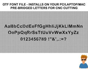CUT READY Font File 1 ,svg dxf, plasma cutting,cricut,tshirt,clipart,gift,laser,glowforge,silhouette,cnc,otf,open type font