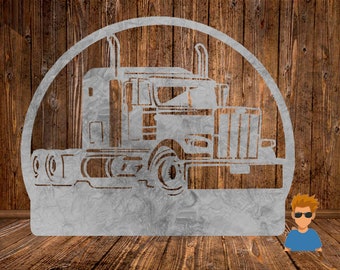 CUT READY, Peterbilt Big Rig Truck silhouette, SVG, dxf, archivo vectorial, corte por plasma, cricut, camiseta, clipart, regalo, láser, glowforge, silueta, cnc