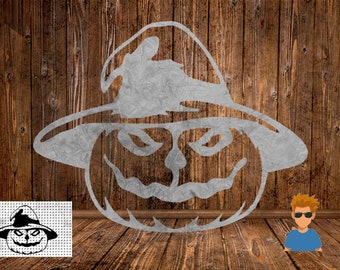 Halloween Pumpkin with Hat Cut File SVG DXF Vector