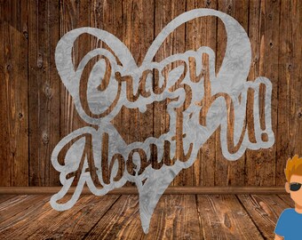 Crazy About You Heart Cut File SVG DXF (Digital Download)