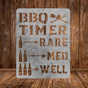 Funny Grilling Barbecue Timer Beer BBQ Grilling Wood Print by EQ