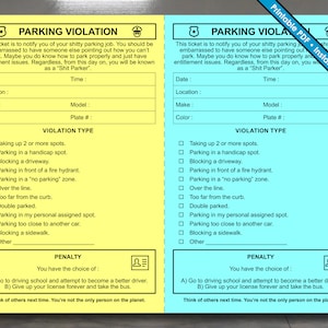 Fake Parking Violation Ticket: Novelty Prank (Printable PDF)