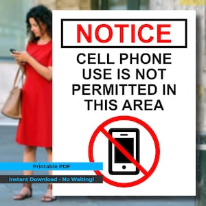 No Cell Phone Use Sign | Printable PDF | Instant Digital Download