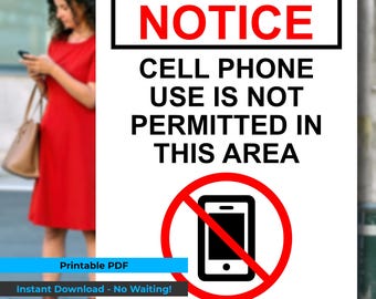 No Cell Phone Use Sign | Printable PDF | Instant Digital Download