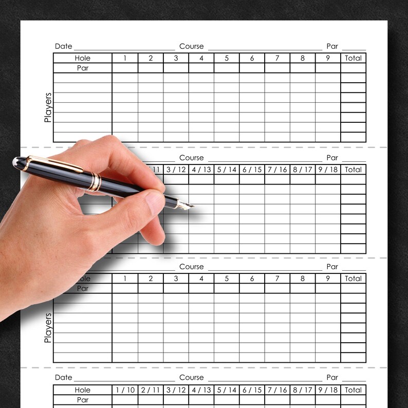 Mini Golf Scorecard 2 Different Styles Printable PDF Instant Digital Download Etsy