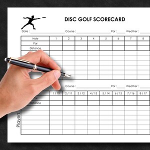 Disc Golf Scorecard | Frisbee Golf Scorecard | Printable PDF | Instant ...
