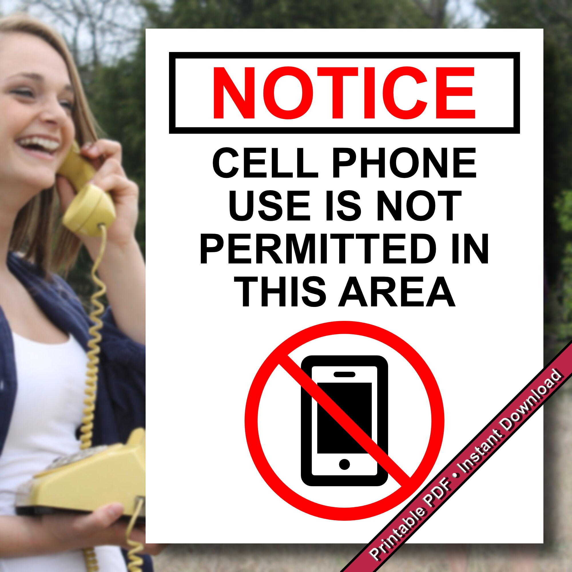 Printable No Cell Phone Sign - Etsy printable-no-cell-phone-sign-etsy
