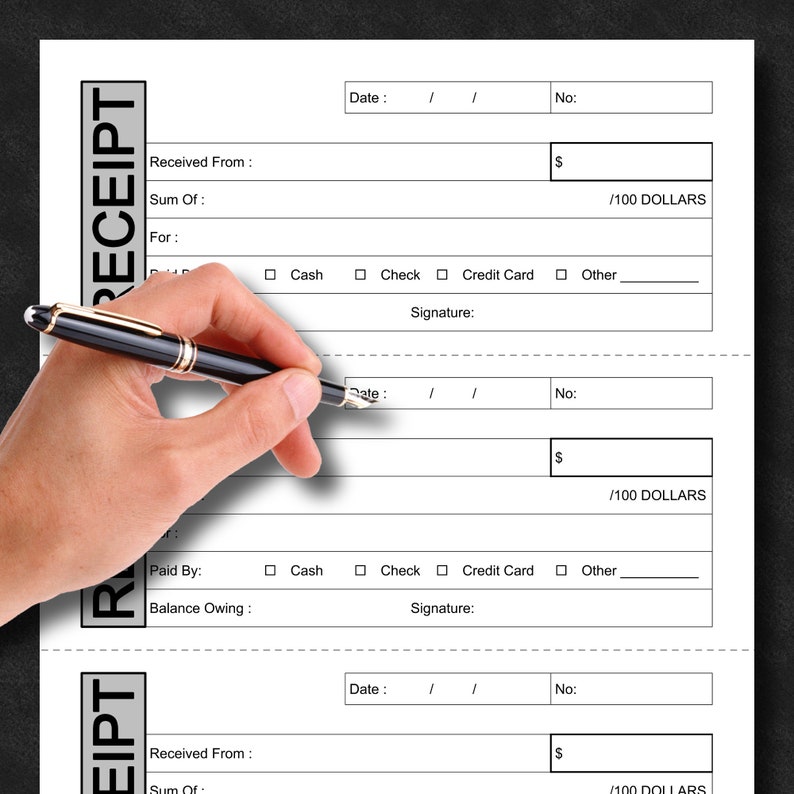 Sale Receipts | Printable PDF | Instant Digital Download - Etsy