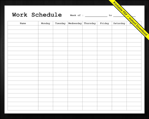 Weekly Employee Schedule Template Printable