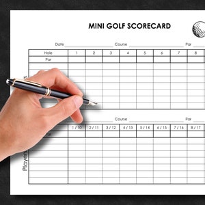 Mini Golf Scorecard | 2 Different Styles | Printable PDF | Instant ...