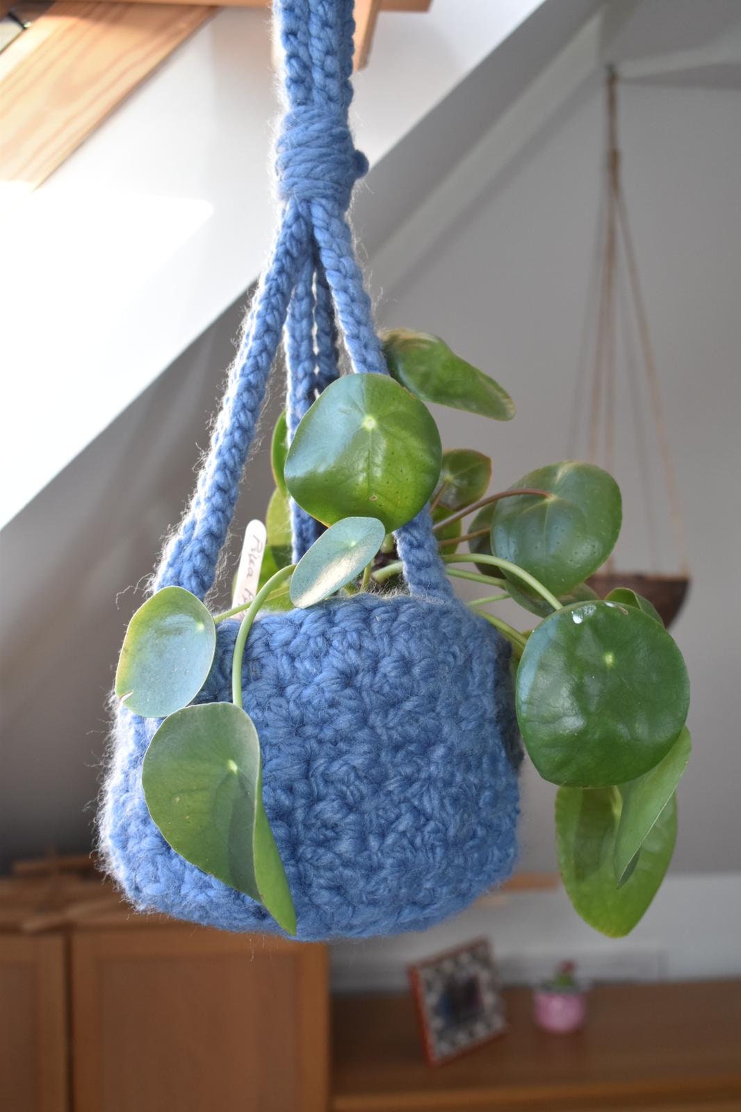 Crochet indoor plant hanging basket Etsy