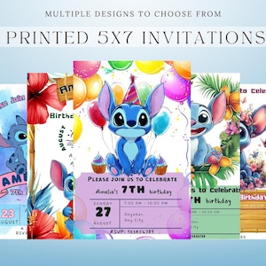 Invitación de cumpleaños de Stitch impresa, invitación de cumpleaños de Lilo Stitch, invitación de fiesta de cumpleaños de Stitch, invitación de Lilo y Stitch, invitación de Stitch