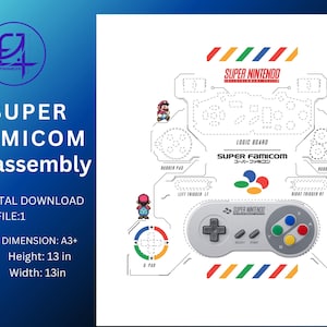 Desmontaje de Super Famicom, descarga de plantilla PDF, desmontaje