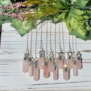 Rose Quartz Crystal Pendulum