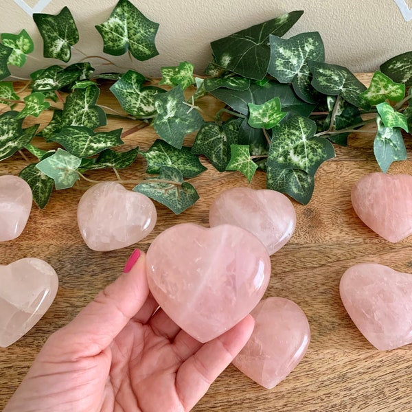 Large Rose Quartz Puffy Heart