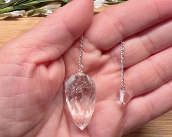 Clear Quartz Light Diffuser Pendulum (with minor fractures, inclusions or cloudiness)