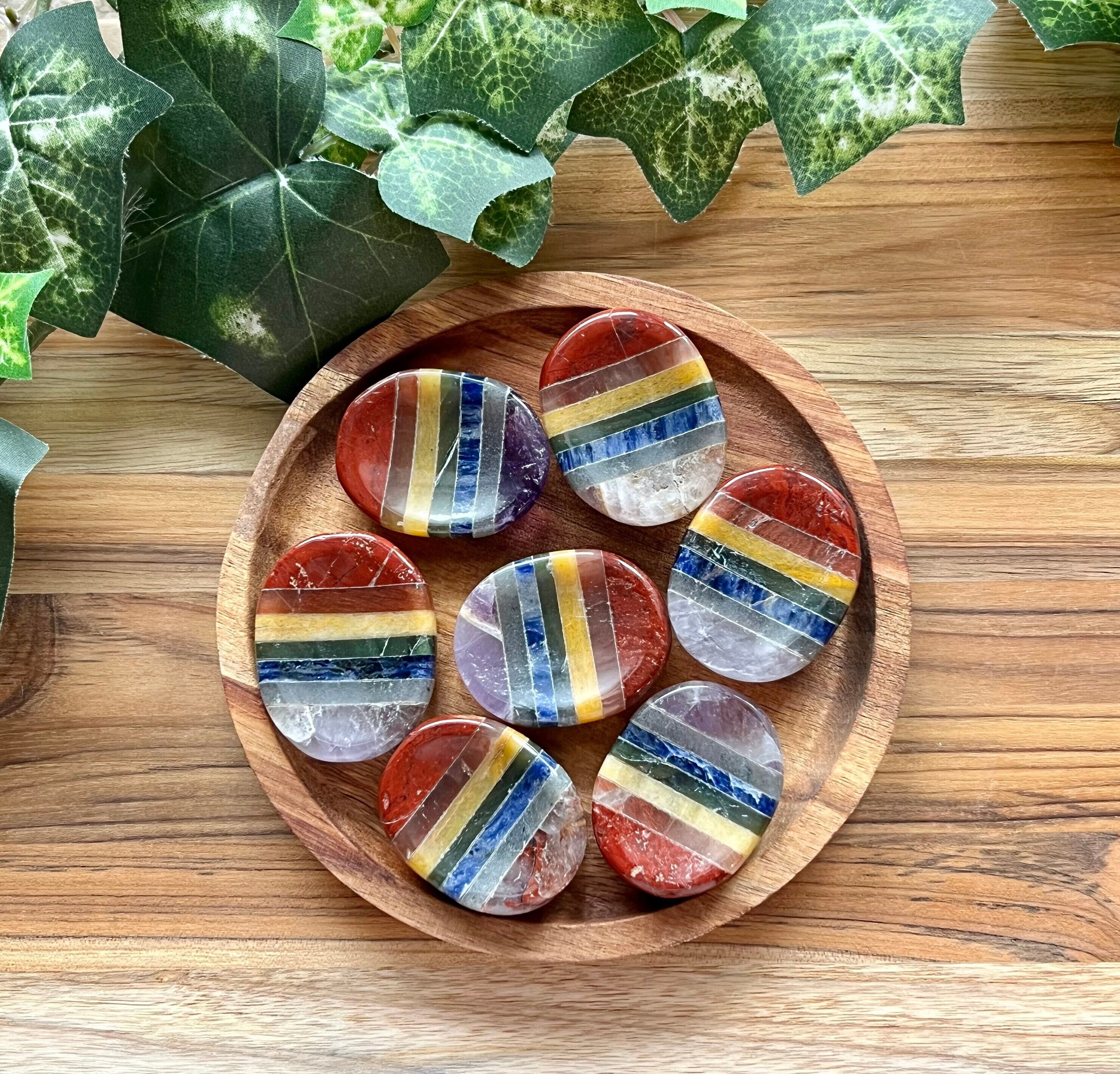 Large Chakra Bonded Worry Stone