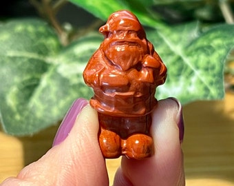 Teeny Red Jasper Santa Claus - 1.3"