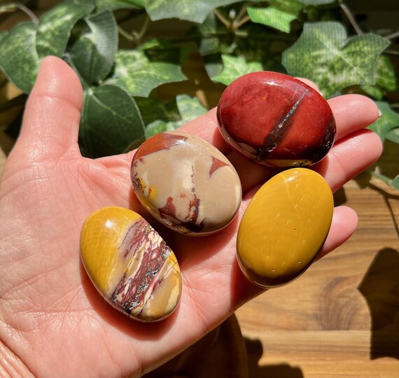 Mookaite Jasper Palm Stone (with Natural Pits and Holes) - Etsy