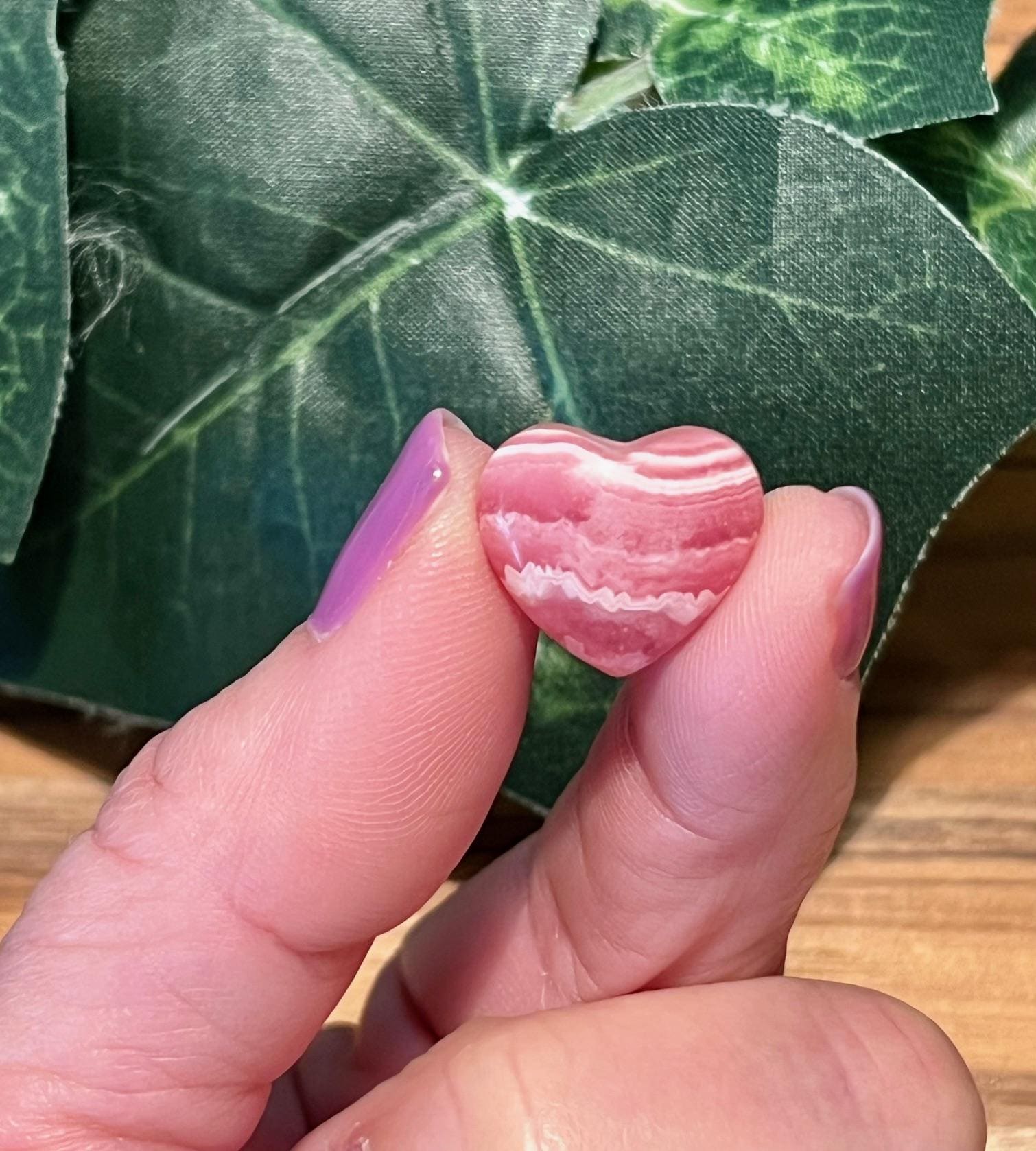Rhodochrosite Heart: Teeny Pink Crystal, Reiki Charged