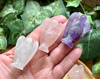 Pocket Angel -1.5" (Amethyst, Clear Quartz or Rose Quartz)