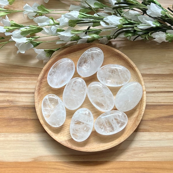 Clear Quartz Ultra Smooth Palm Stone
