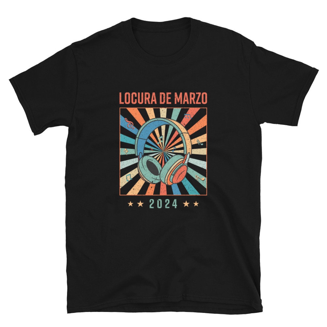 Locura De Marzo 2025 Shortsleeve Unisex Tshirt With Songs on the Back