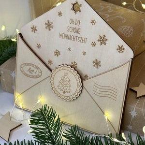 Wunschzettel Umschlag Holz, Holzumschlag Wunschzettel, Wunschzettel Anhänger, Weihnachten Wunschzettel