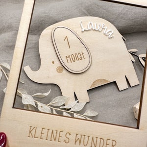 Meilensteinkarten Elefant, Geschenk Geburt, Meilenstein Fotos 1 Monat bis 1 Jahr, Kinderzimmer Deko, Baby Geschenk, Babyparty Geschenk