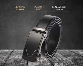 Men's Ratchet Dress Belt With Automatic Buckle Adjustable - Etsy
