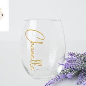 Personalized Stemless Wine Glass/Bridesmaid Glasses/Bridal Party Gift/Bridesmaids Gift/Bridesmaid Proposal Gift image 3