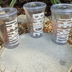 Bridesmaid Gift Personalized Bridesmaid Tumbler with Straw/Custom Tumbler Bridal Party Gift/Clear Tumbler with Straw/Bridesmaid Proposalbulk