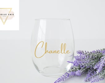 Personalized  Stemless Wine Glass/Bridesmaid Glasses/Bridal Party Gift/Bridesmaids Gift/Bridesmaid Proposal Gift