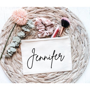 Personalisierte Brautjungfer Make-up Tasche / Brautjungfer Geschenk / Brautjungfer Kosmetiktasche / Brautjungfer Make-up Fall / Canvas Tasche/Bulk Kosmetiktasche