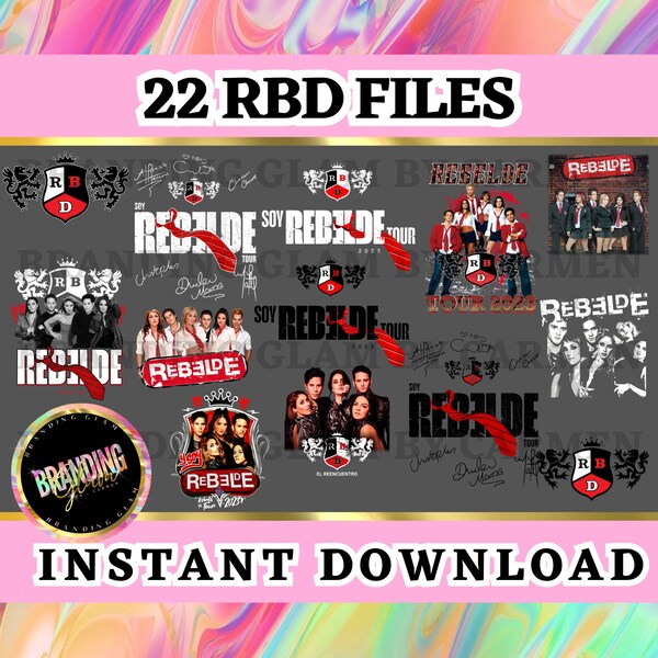 RBD, SOY REBELDE tour, png files, 2023, digital files, instant download, clipart, cricut