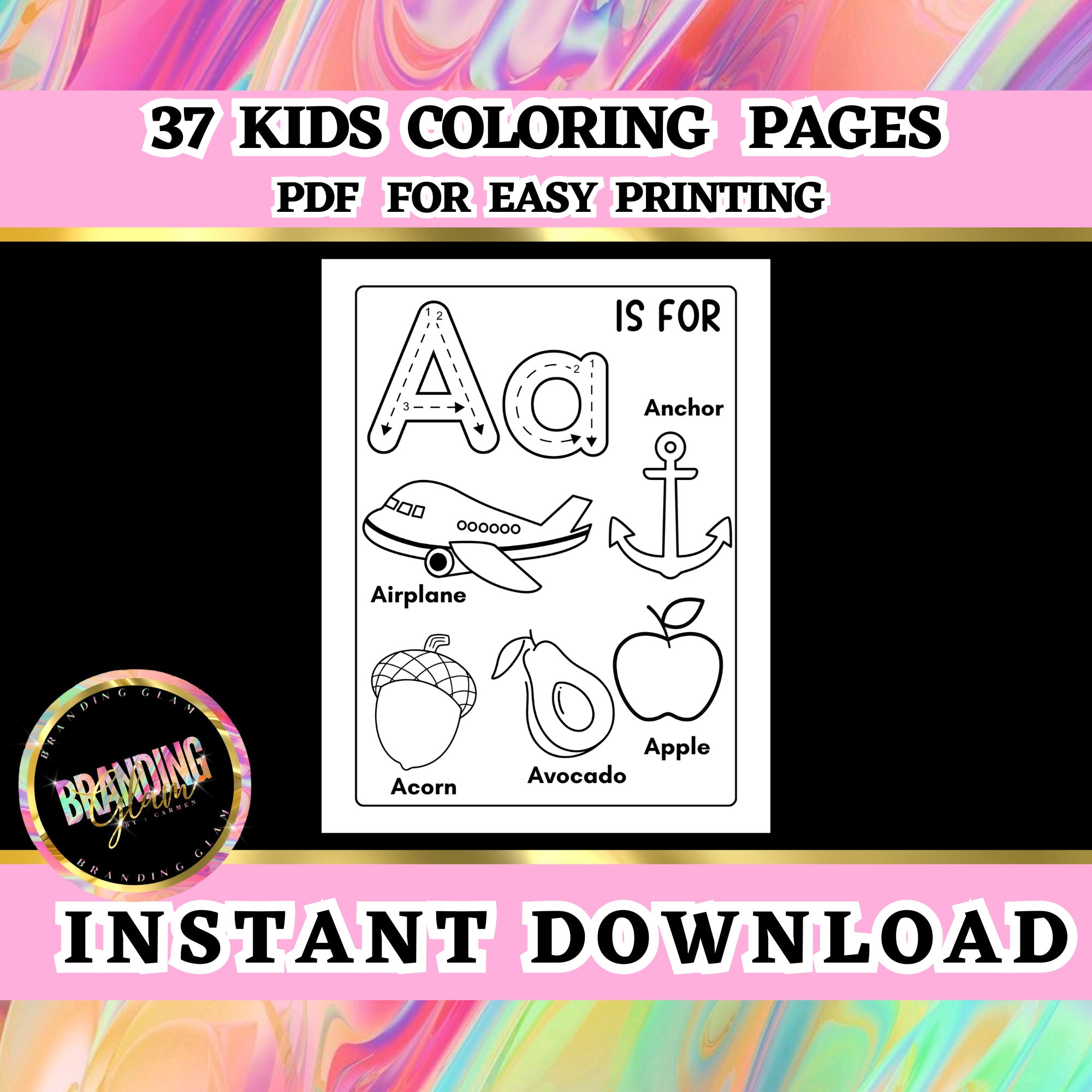 ABC LEARNING COLORING Pages for Kids Downable Pages Coloring - Etsy