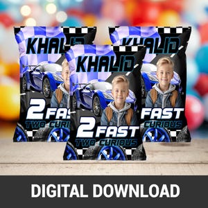 Green Light, GO! Race Car Party | 2 Fast 2 Curious Chip Bag | Fun 2nd Birthday Favor | Printable Party Treat
