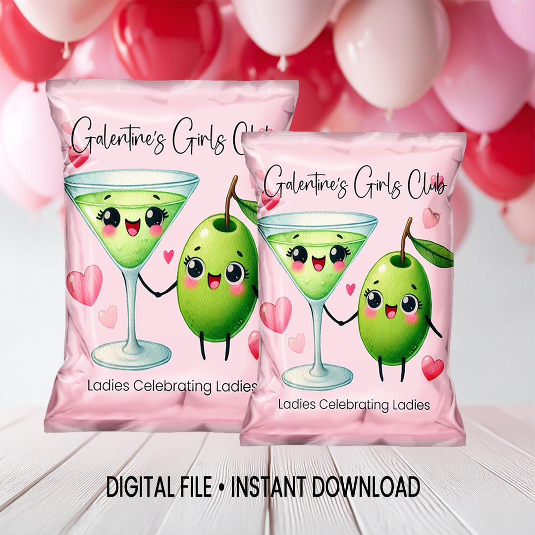 Wrapper Girl Galentine's Day Chip Bag Wrapper | Girls Night Party Favor (instant ...